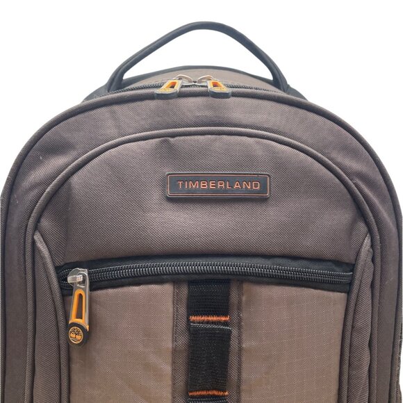Timberland Capuccino & Orange Accents Jay Peaks Adjustable Straps Backpack Sz L - Picture 7 of 13